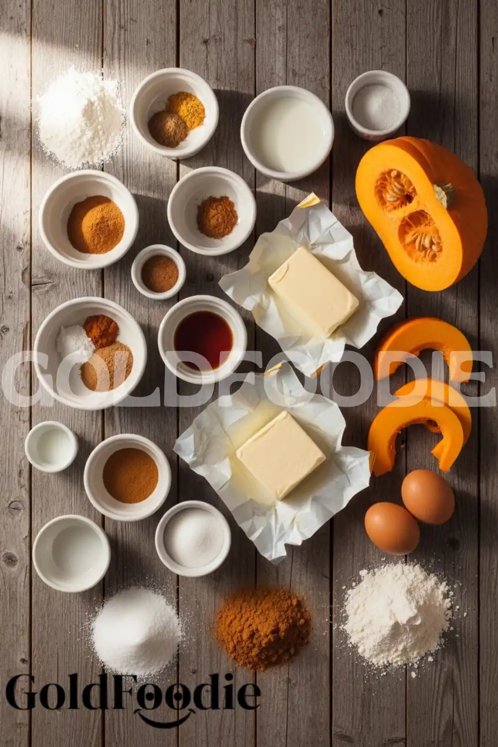 Baked Pumpkin Donut Ingredients Flatlay
