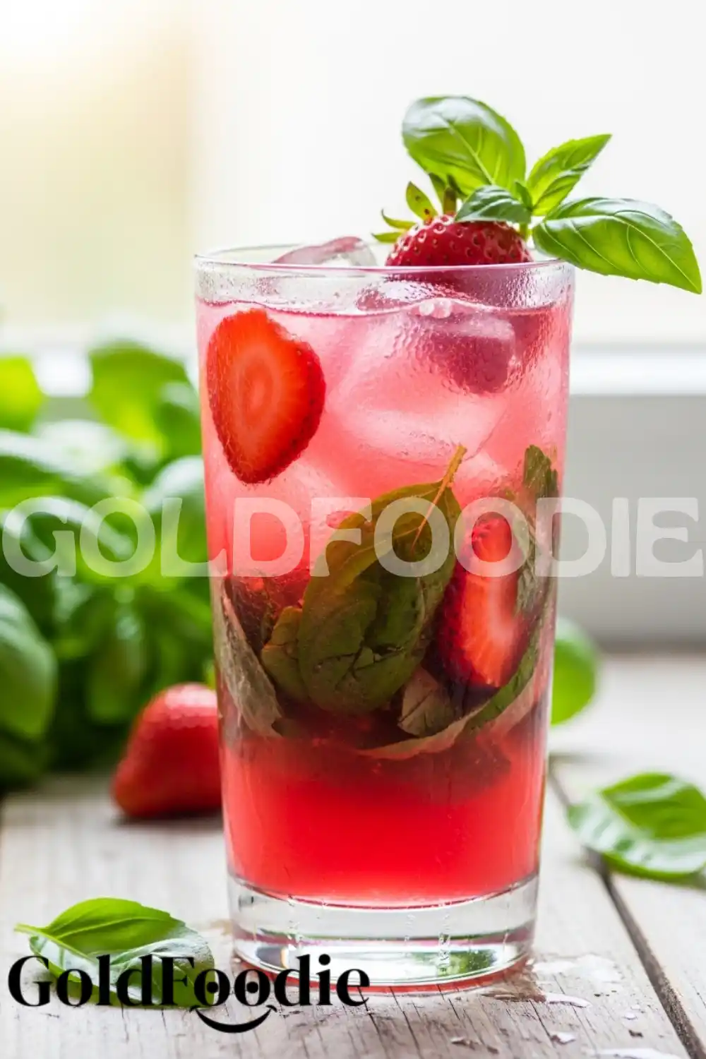 Basil Strawberry Collagen with Fresh Berries