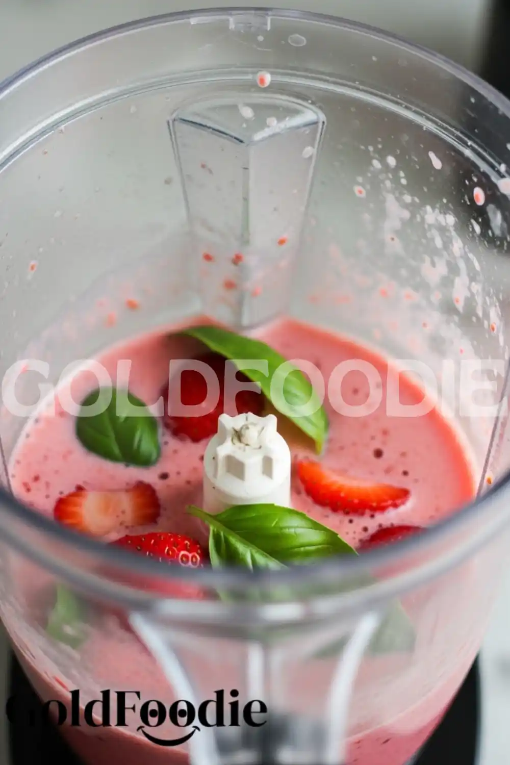 Blending Basil Strawberry Collagen