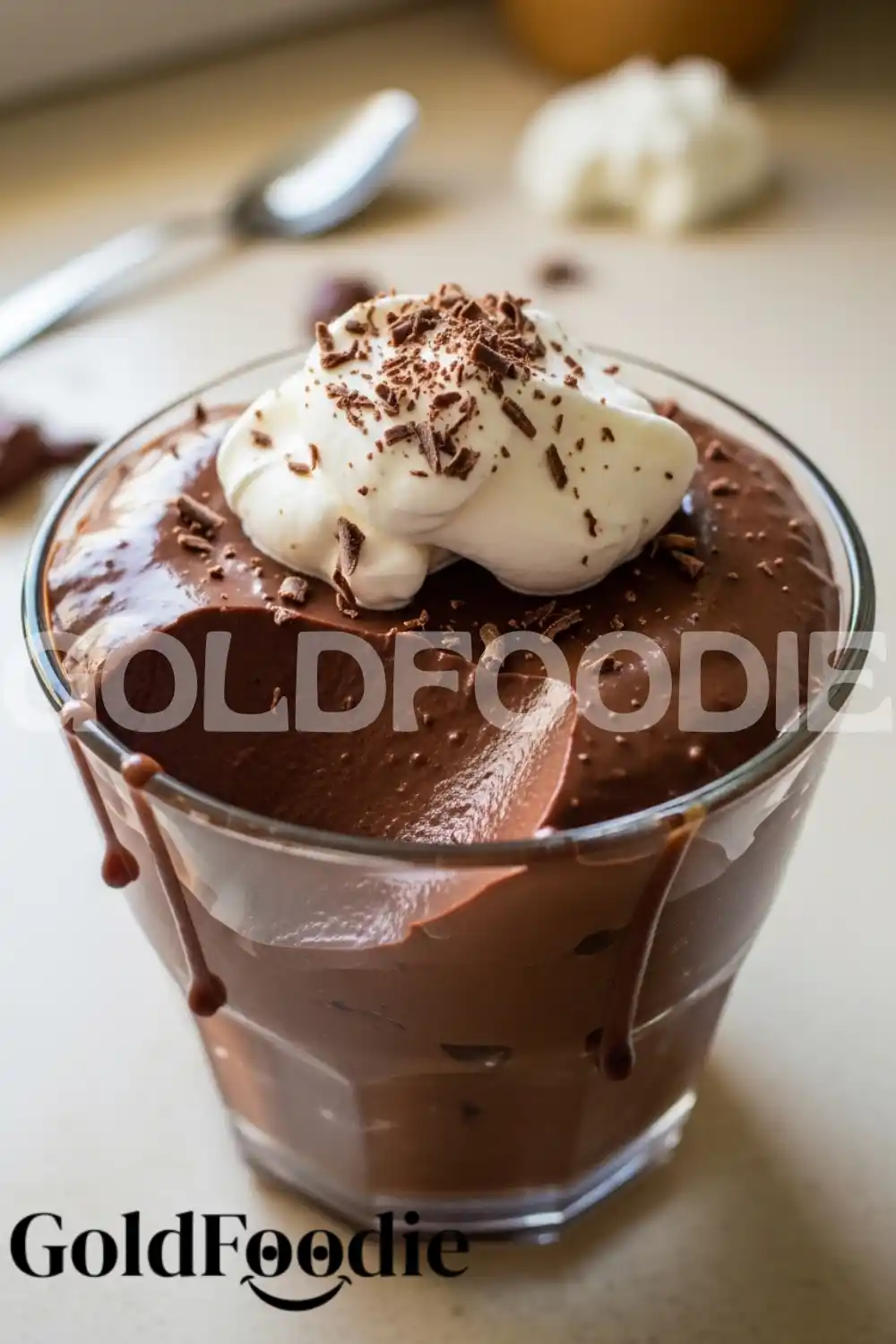 Chocolate Gelatin with Whipped Cream