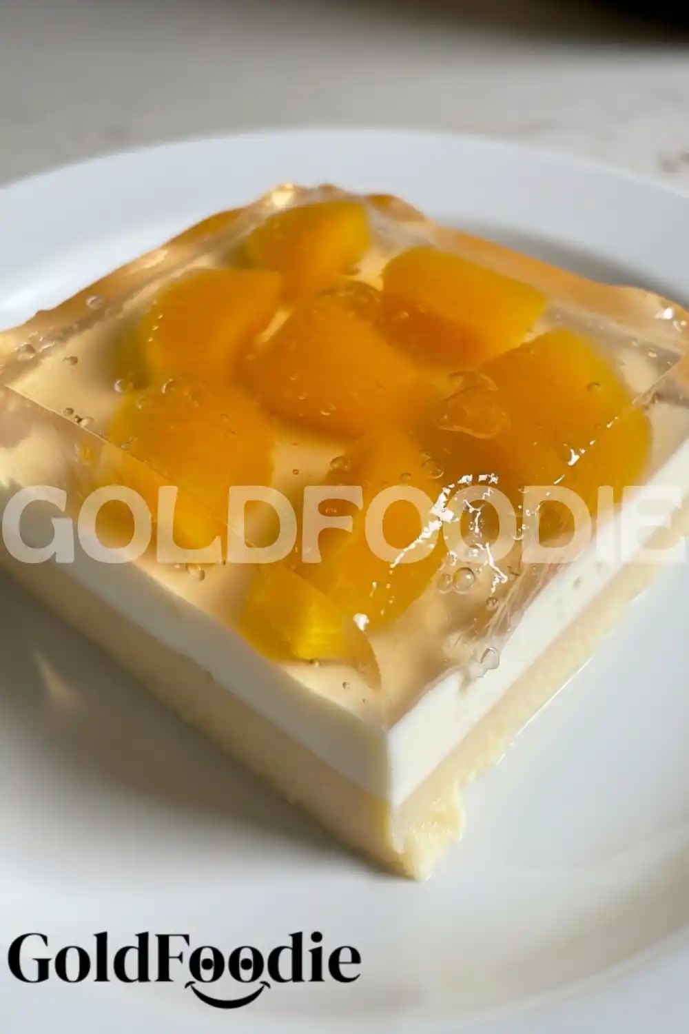 Clear Fruit Gelatin Topping Close-up Clear Fruit Gelatin Topping Close-up