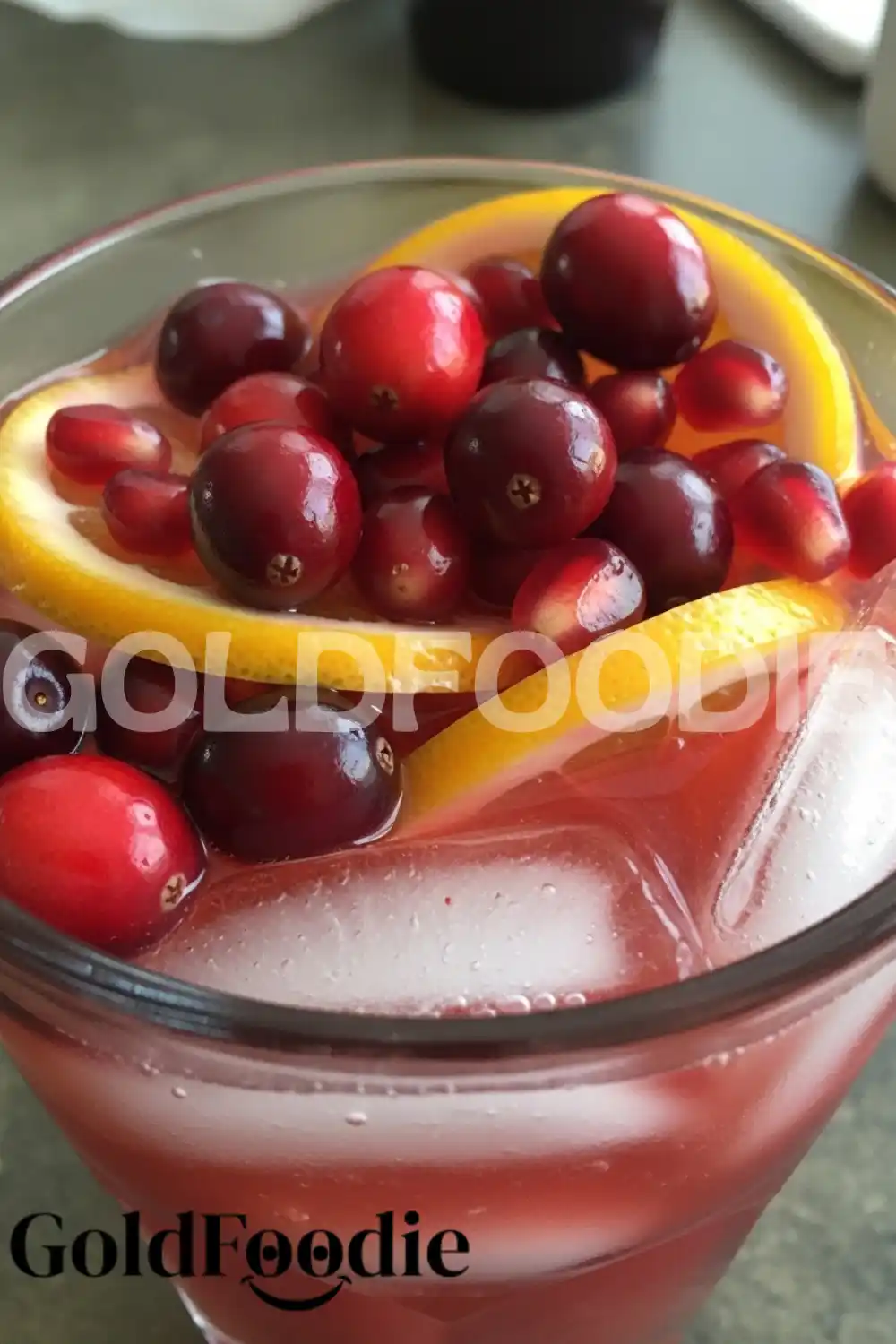 Close-up of Garnish on Cranberry Punch