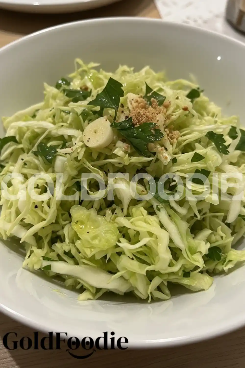 Close-up of Seasoned Spanish Cabbage Salad