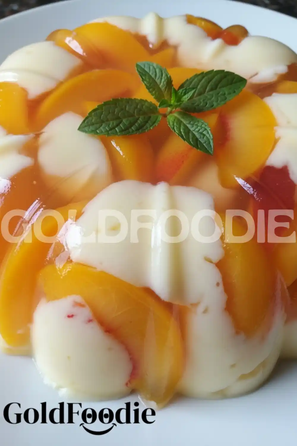 Creamy Layered Peach Gelatin Variation Creamy Layered Peach Gelatin Variation