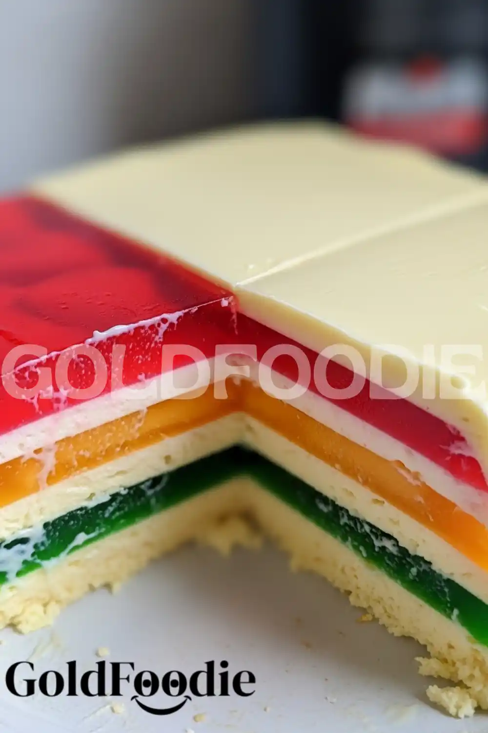 Creamy Ribbon Gelatin Dessert Layers