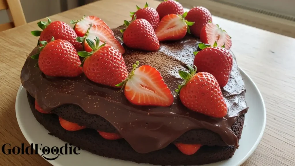 Chocolate Strawberry Heart Cake