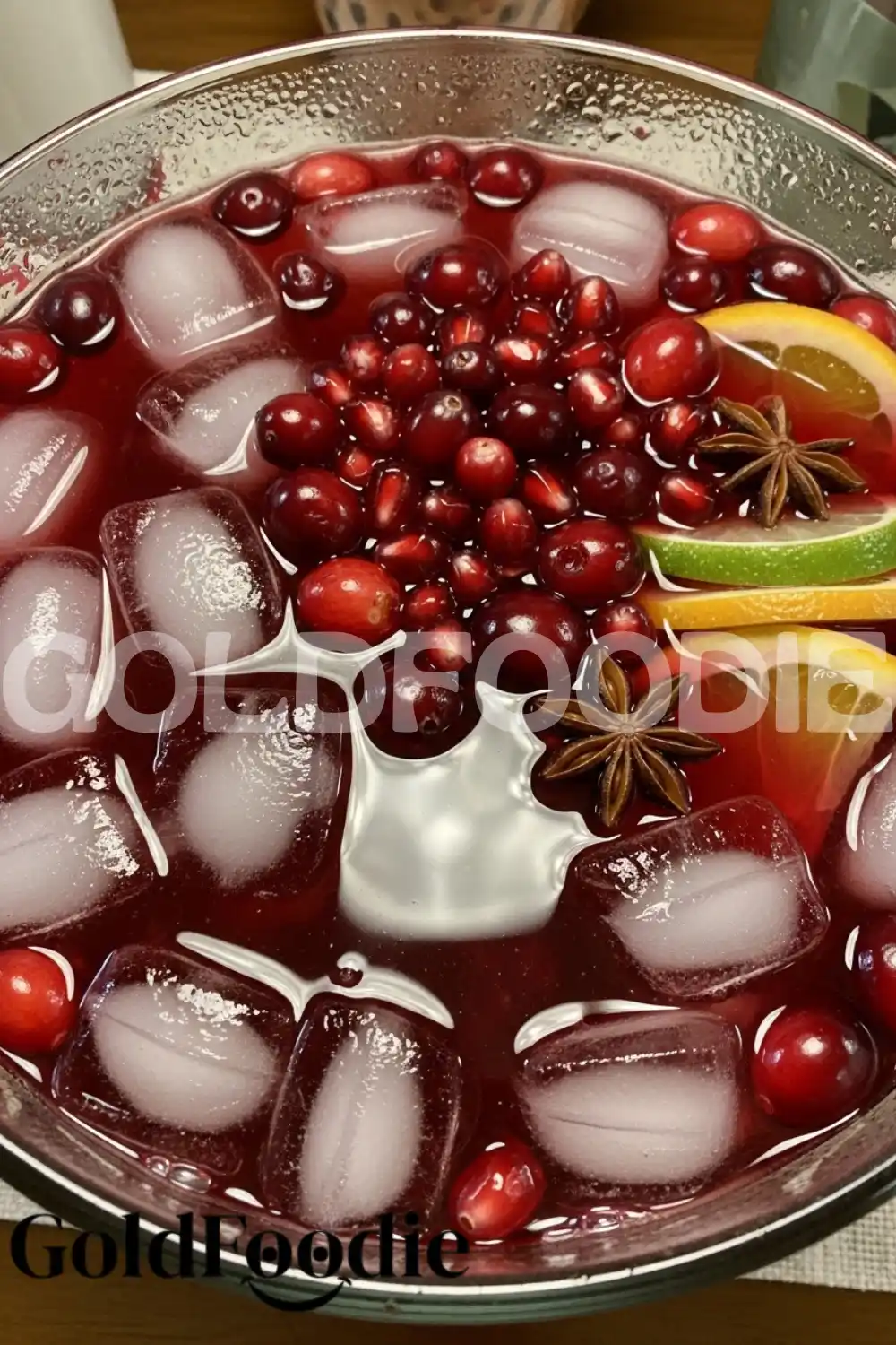 Festive Punch Bowl with Berries and Citrus