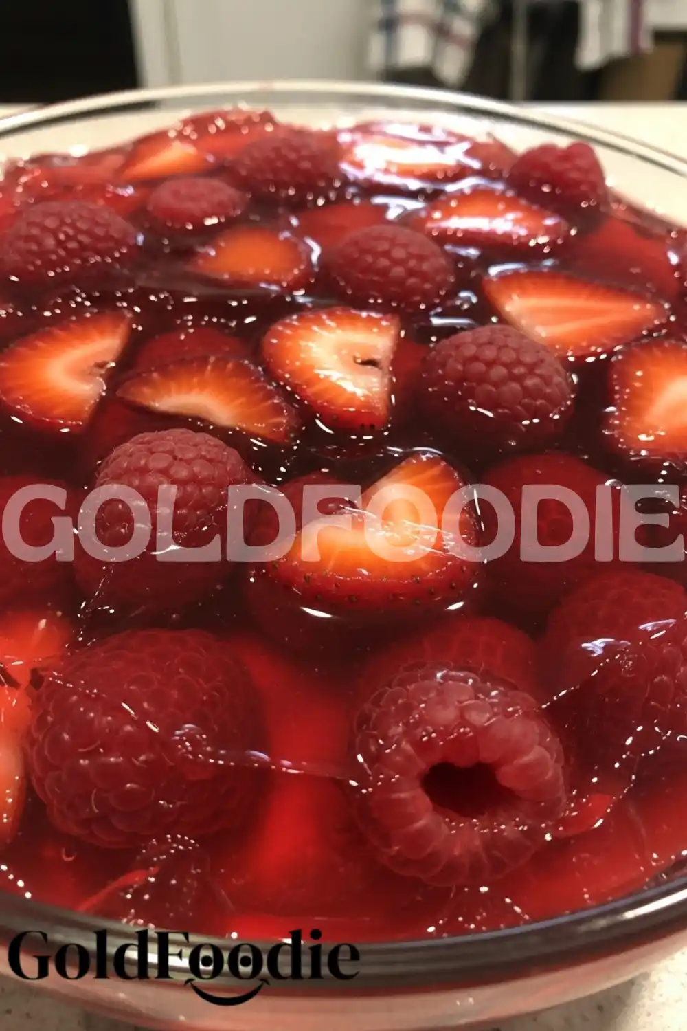 Finished Berry Gelatin Dessert Surface Finished Berry Gelatin Dessert Surface
