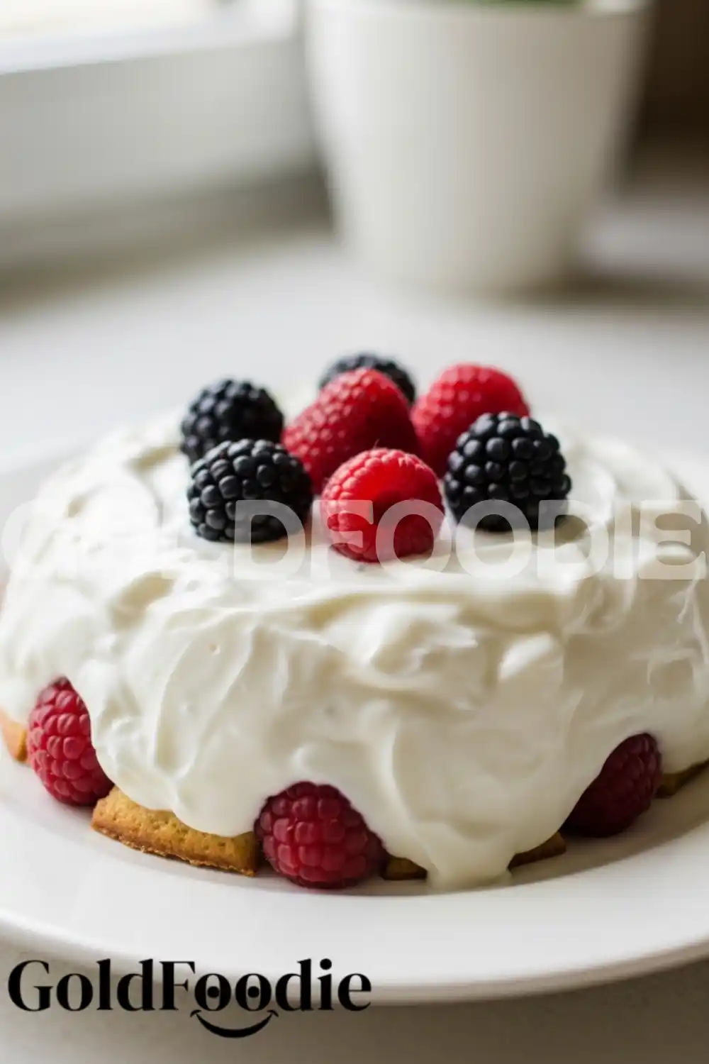 Fresh Berry Topped Yogurt Gelatin Dessert