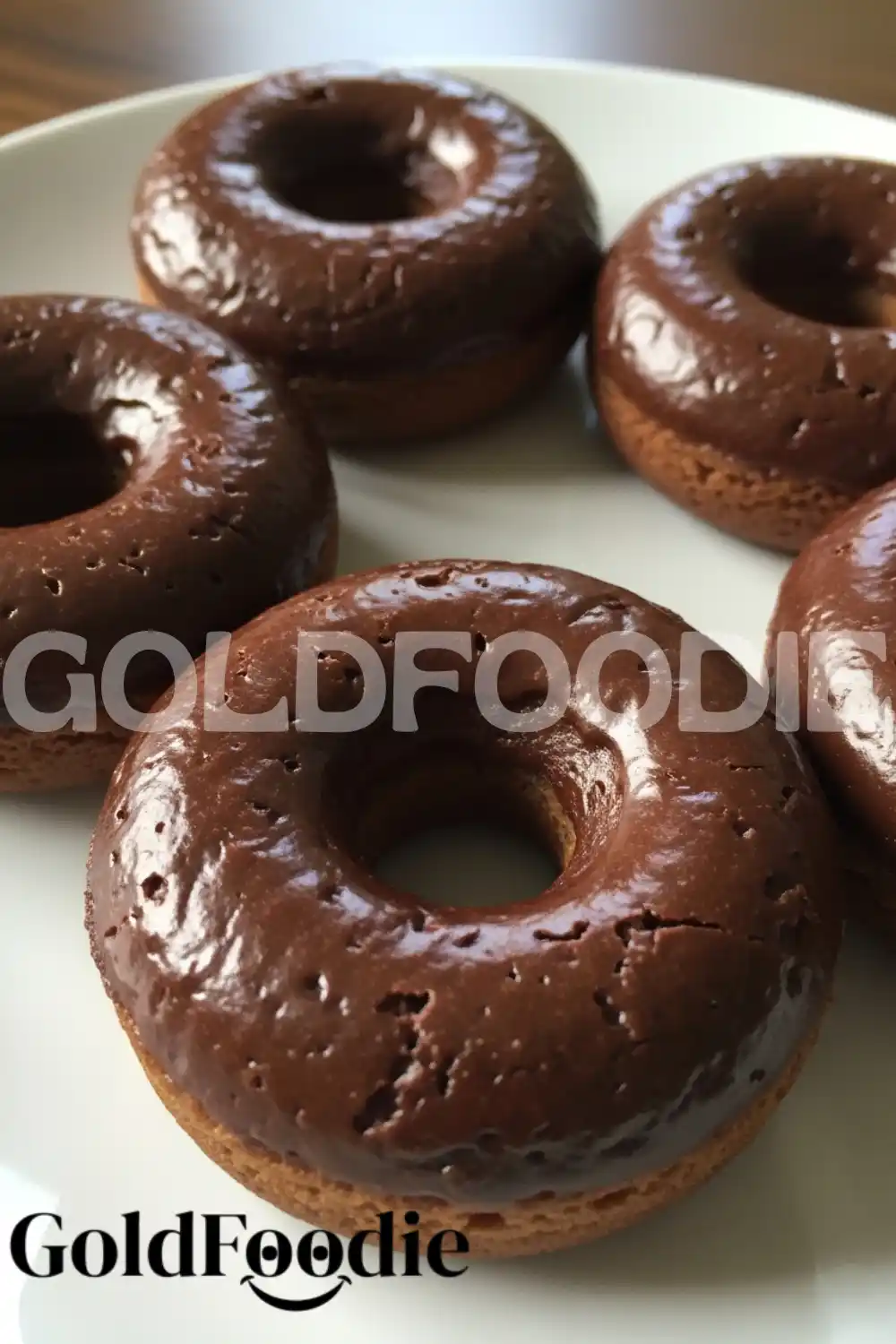 Glazed Baked Chocolate Donuts Close Up