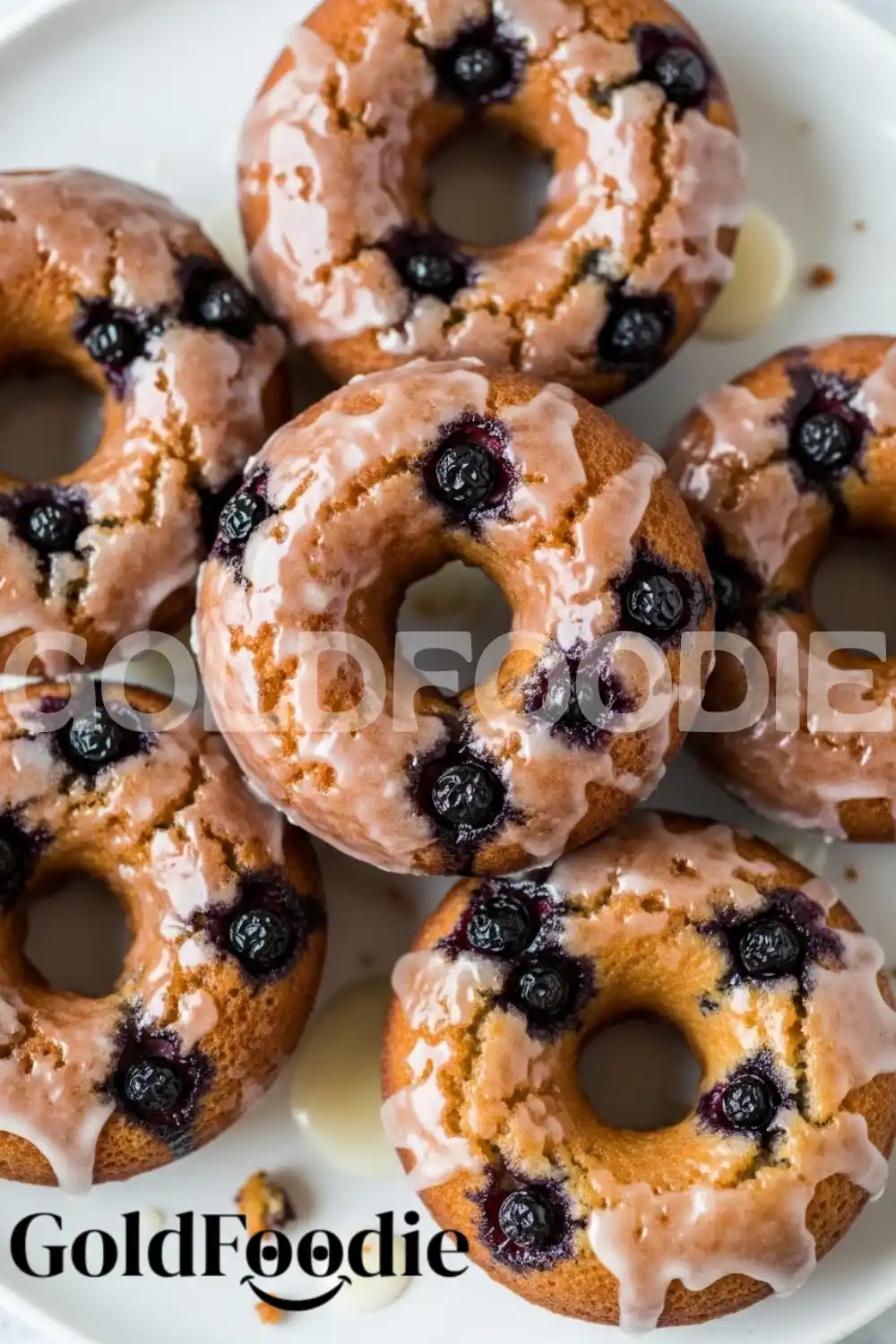 Glazed Blueberry Cake Donuts Top View