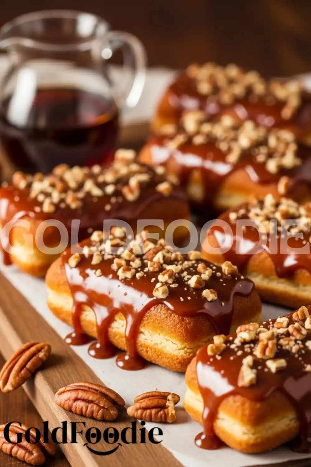 Glazed Maple Donut Bars Close-up