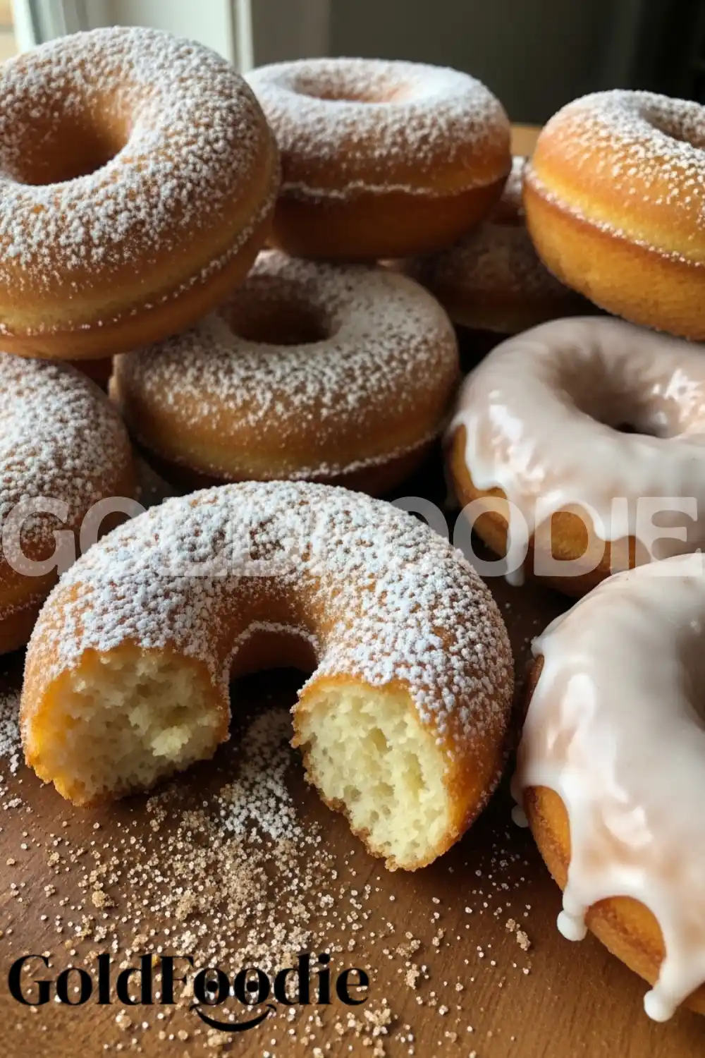 Glazed and Powdered Air Fryer Donuts
