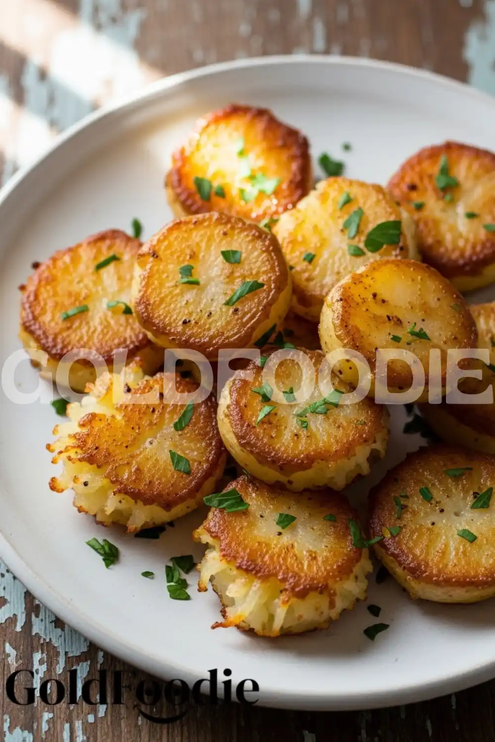 Golden Brown Garlic Seasoned Potato Rounds