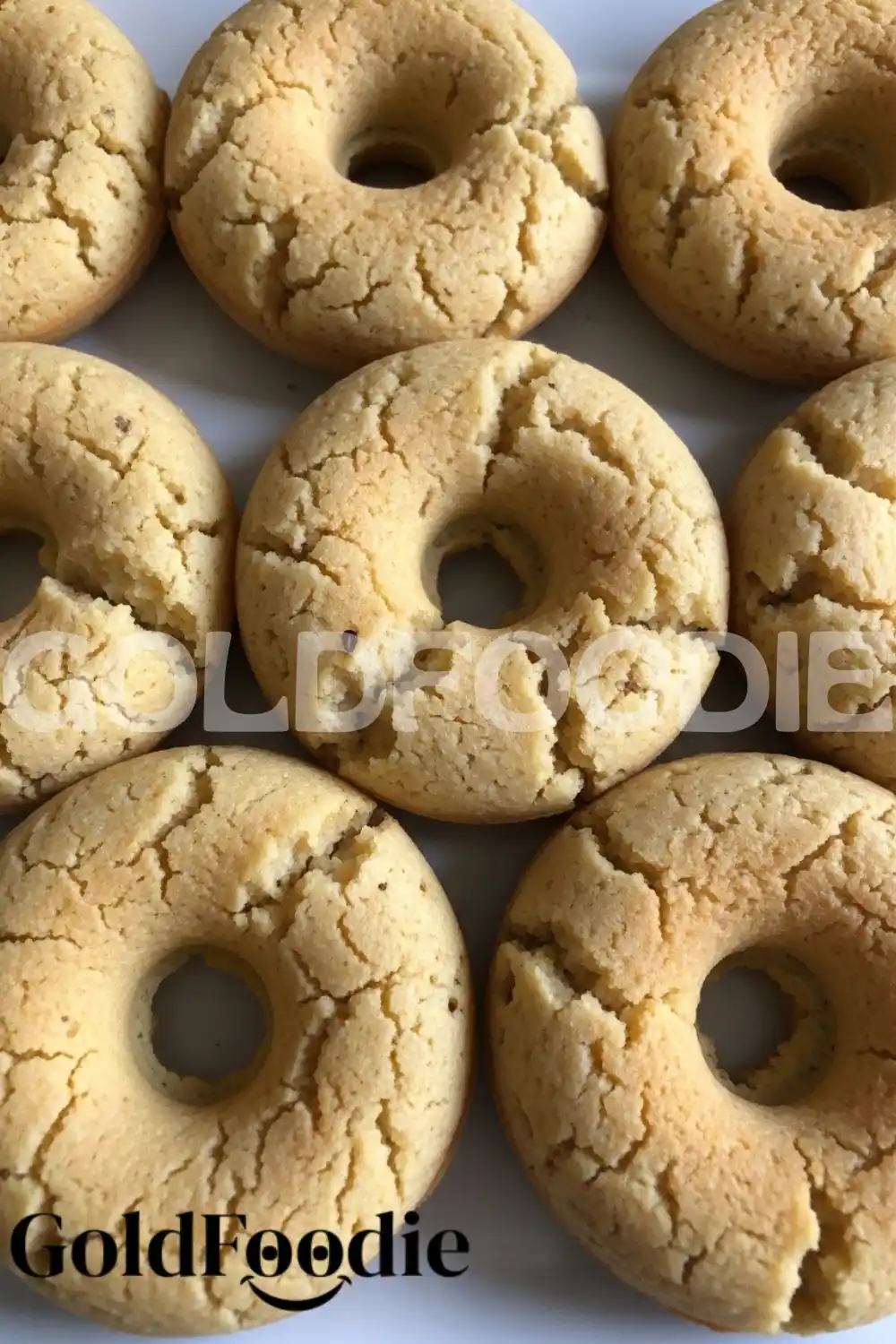 Golden No-Yeast Baked Donuts Close-up Golden No-Yeast Baked Donuts Close-up