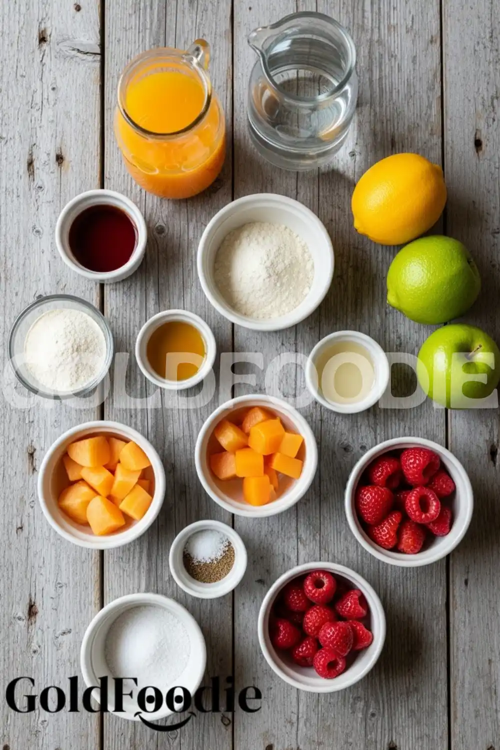 Healthy Jello Ingredients Flatlay Healthy Jello Ingredients Flatlay