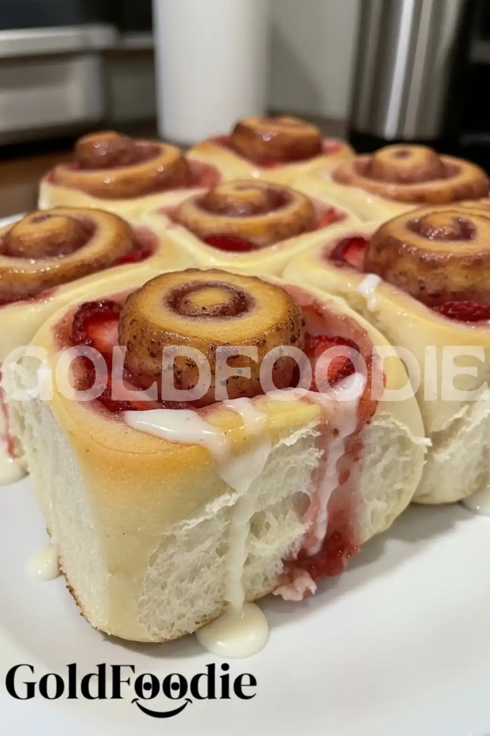 Healthy Strawberry Swirl Rolls Top View Healthy Strawberry Swirl Rolls Top View