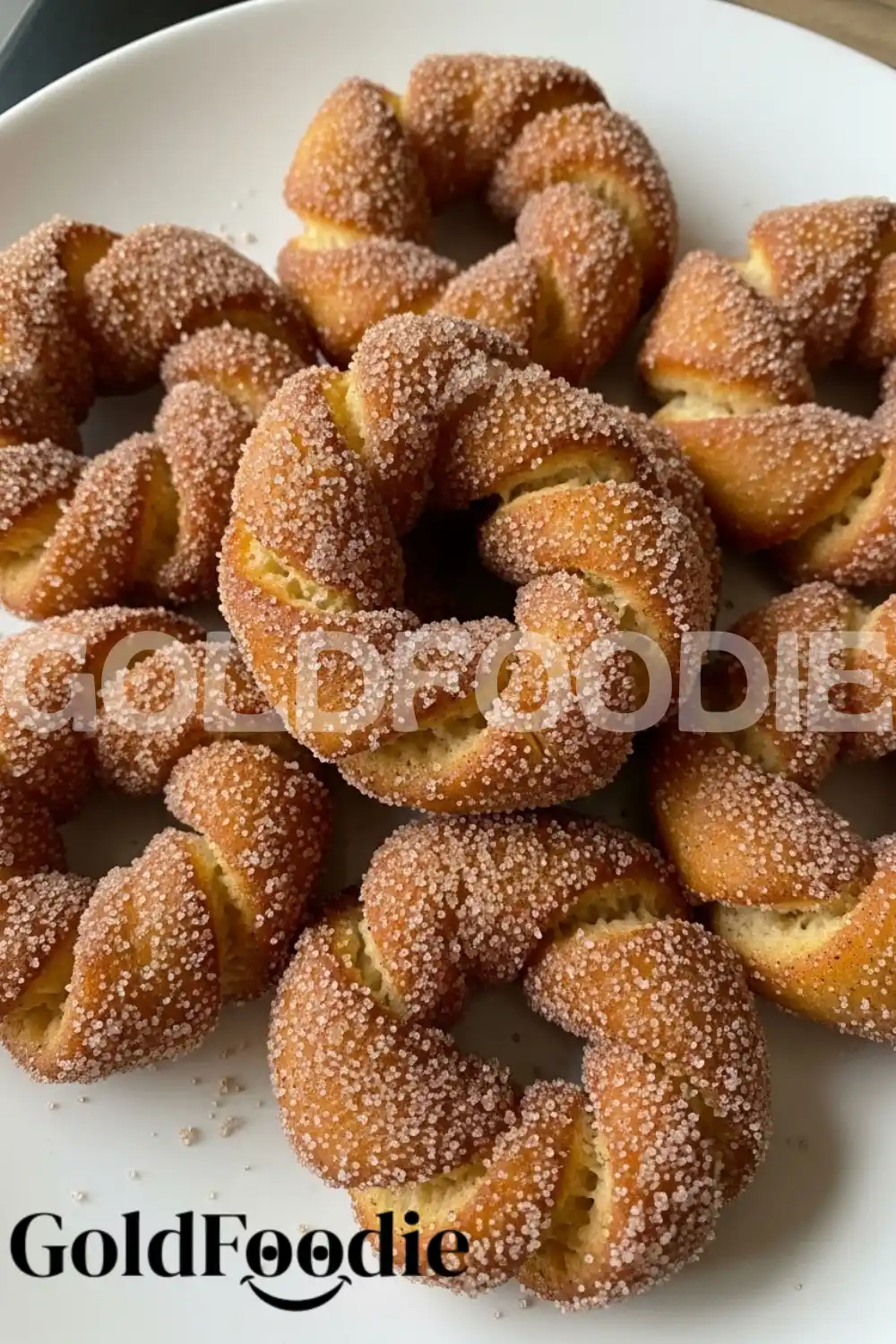 Homemade Cinnamon Sugar Twists Top View Homemade Cinnamon Sugar Twists Top View