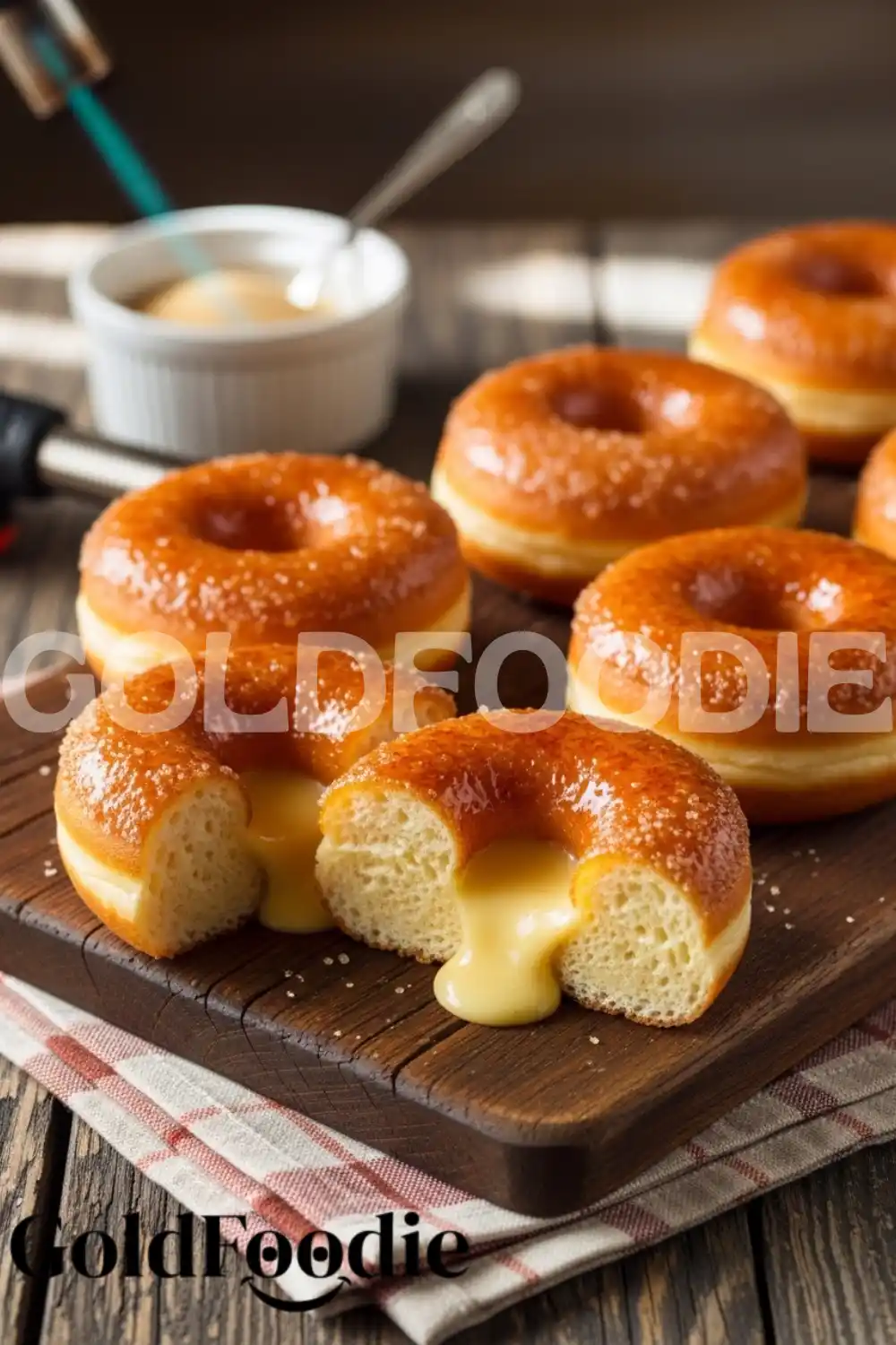 Homemade Crème Brûlée Donut with Custard Filling Homemade Crème Brûlée Donut with Custard Filling