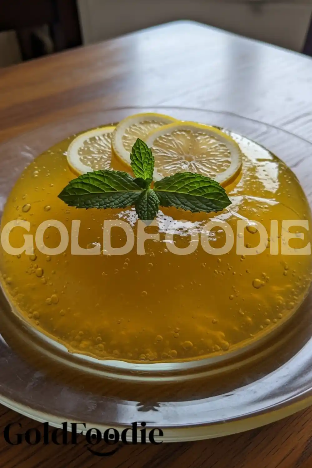 Homemade Lemon Jello with Mint Garnish Homemade Lemon Jello with Mint Garnish