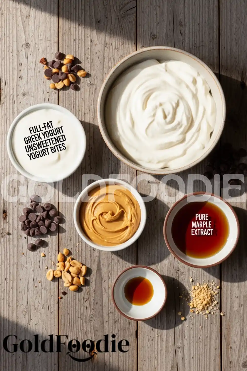 Ingredients for Frozen Peanut Butter Yogurt Bites