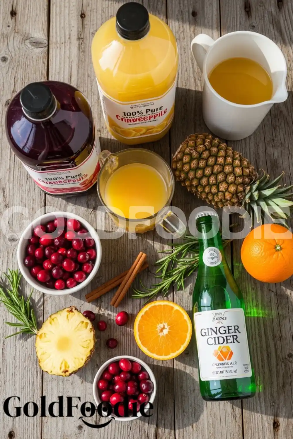 Ingredients for Jingle Juice Holiday Punch