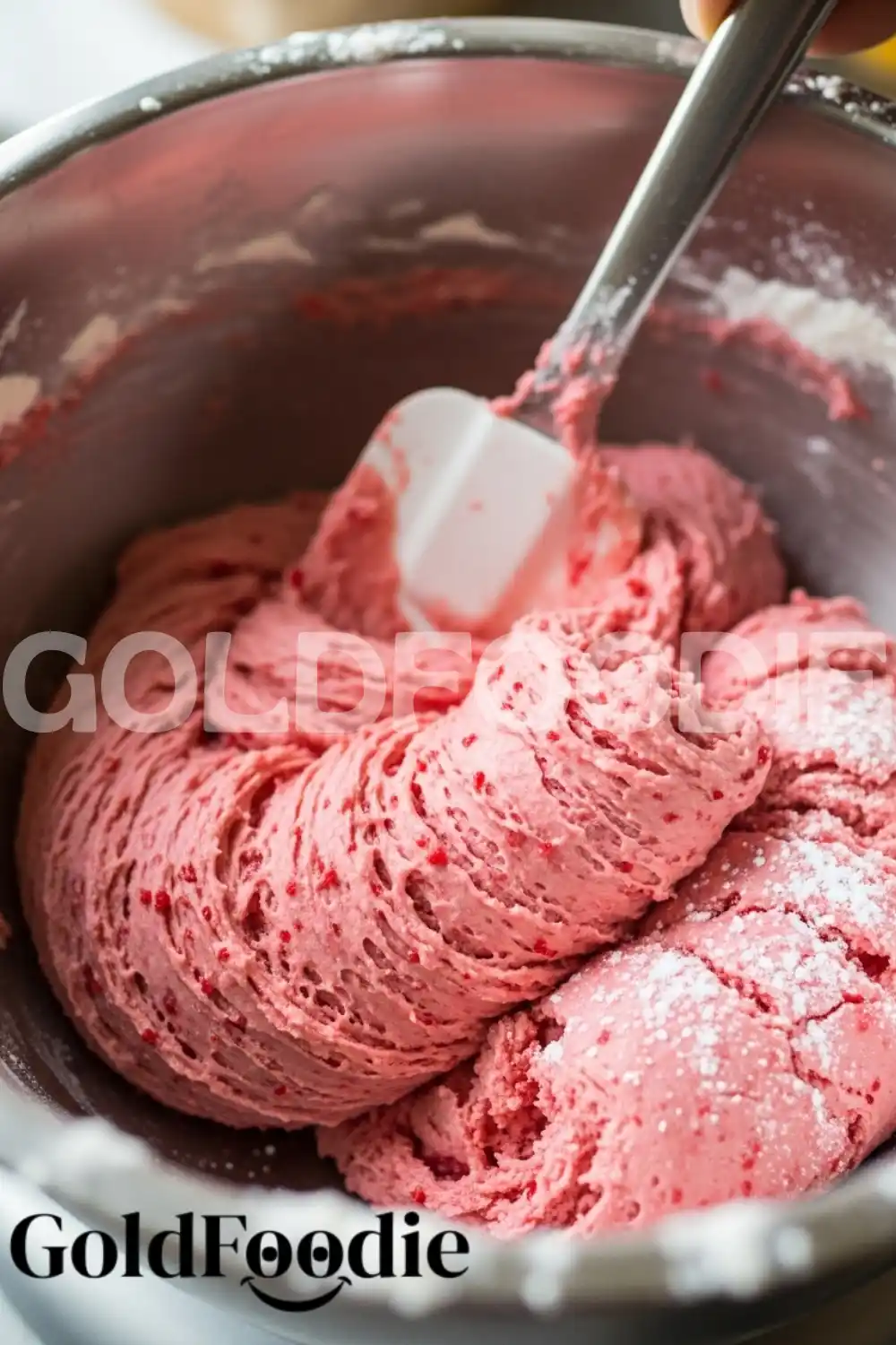 Mixing Strawberry Cookie Dough