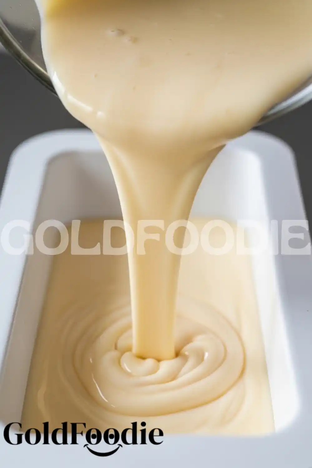 Pouring the Creamy Gelatin Layer Pouring the Creamy Gelatin Layer