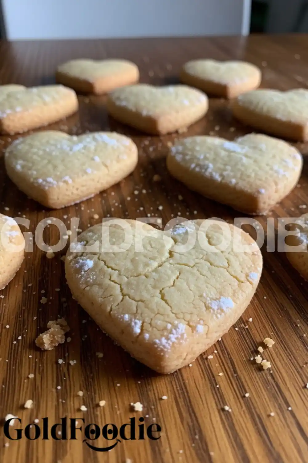 Powdered Sugar Dusted Heart Cookies