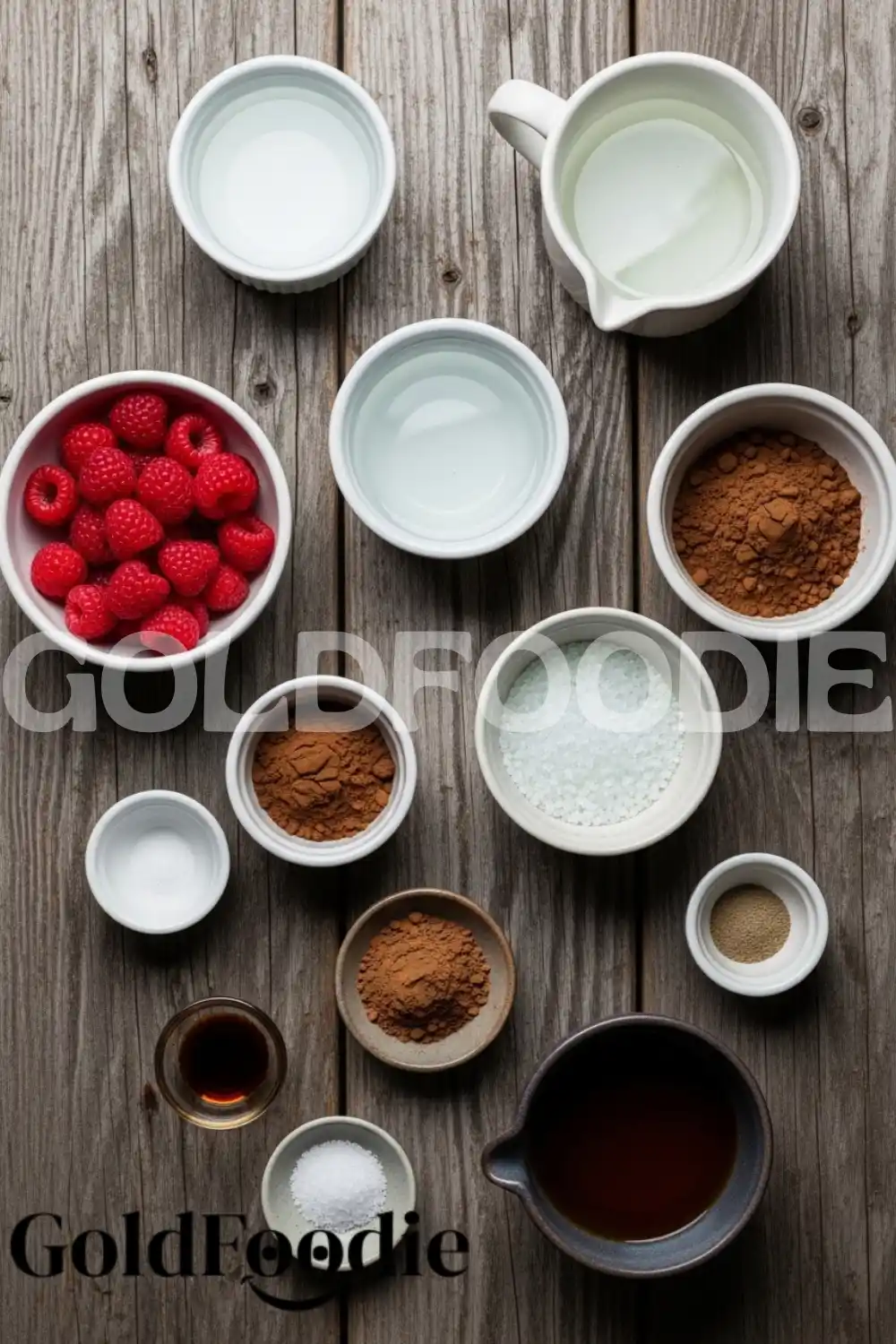Raspberry Chocolate Gelatin Ingredients Mise en Place