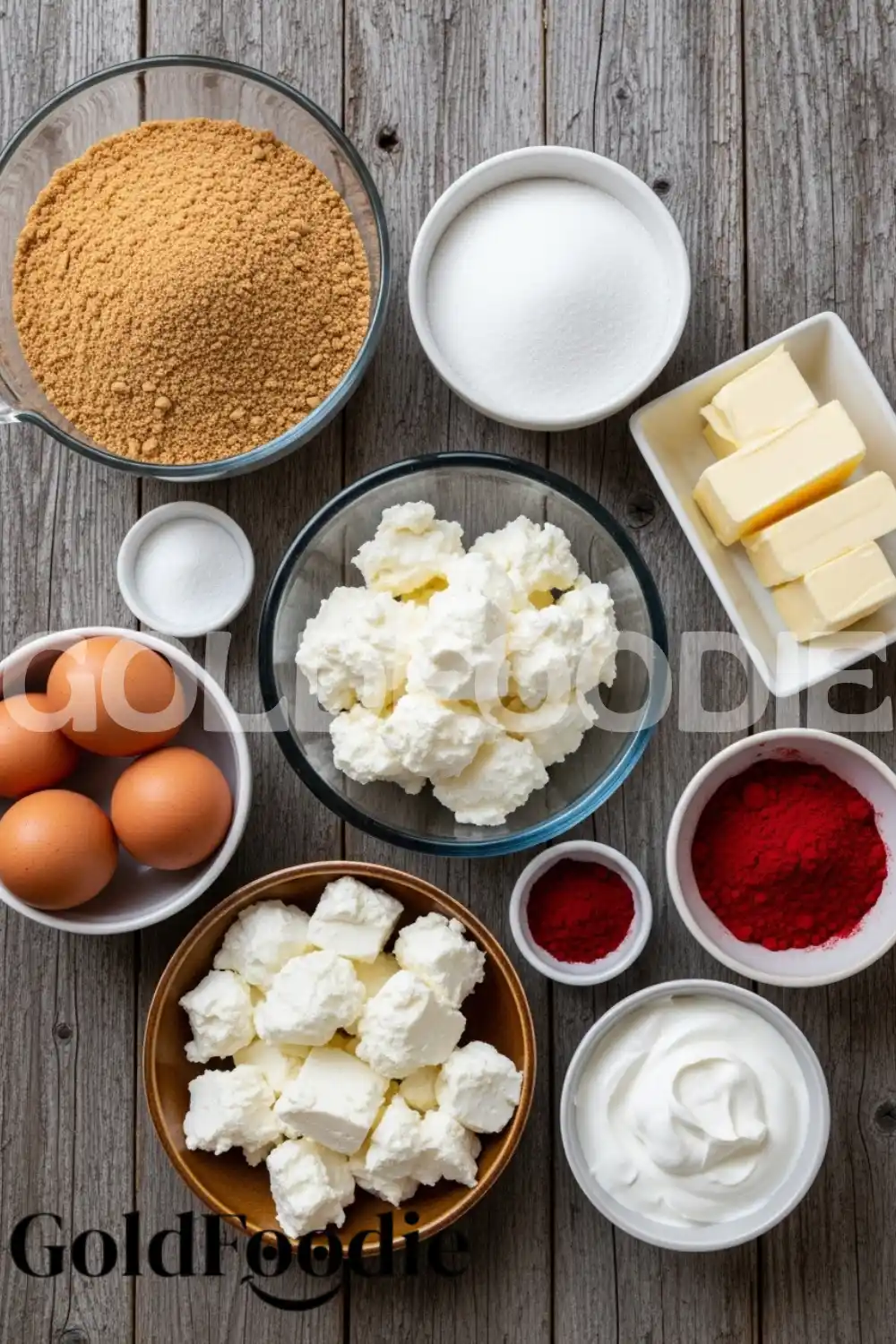 Red Velvet Cheesecake Baking Ingredients