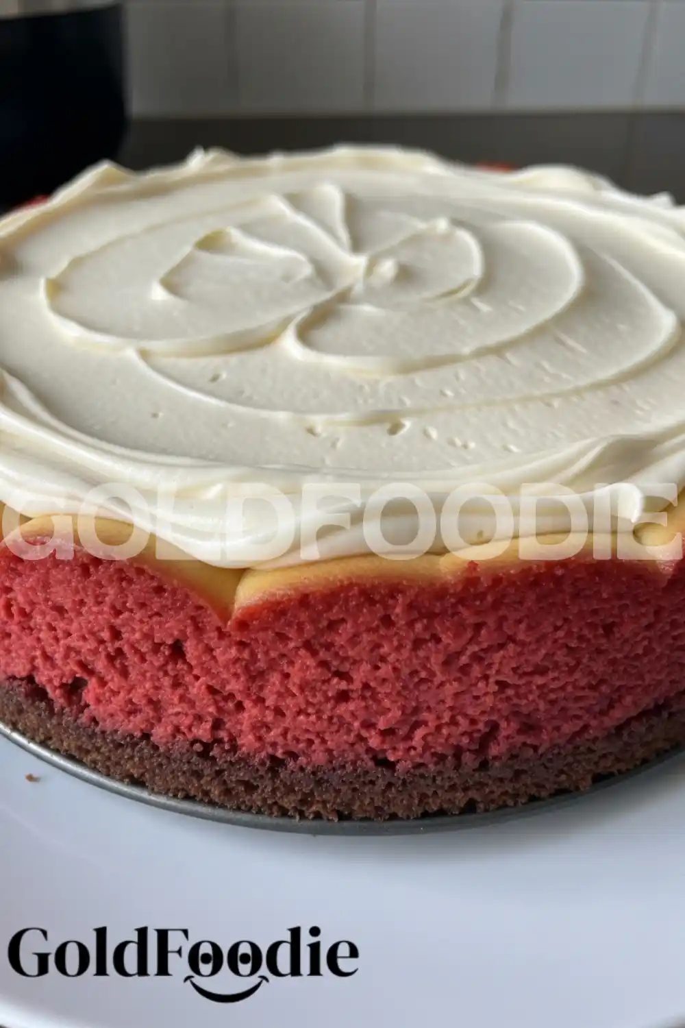 Red Velvet Cheesecake Texture Close-up