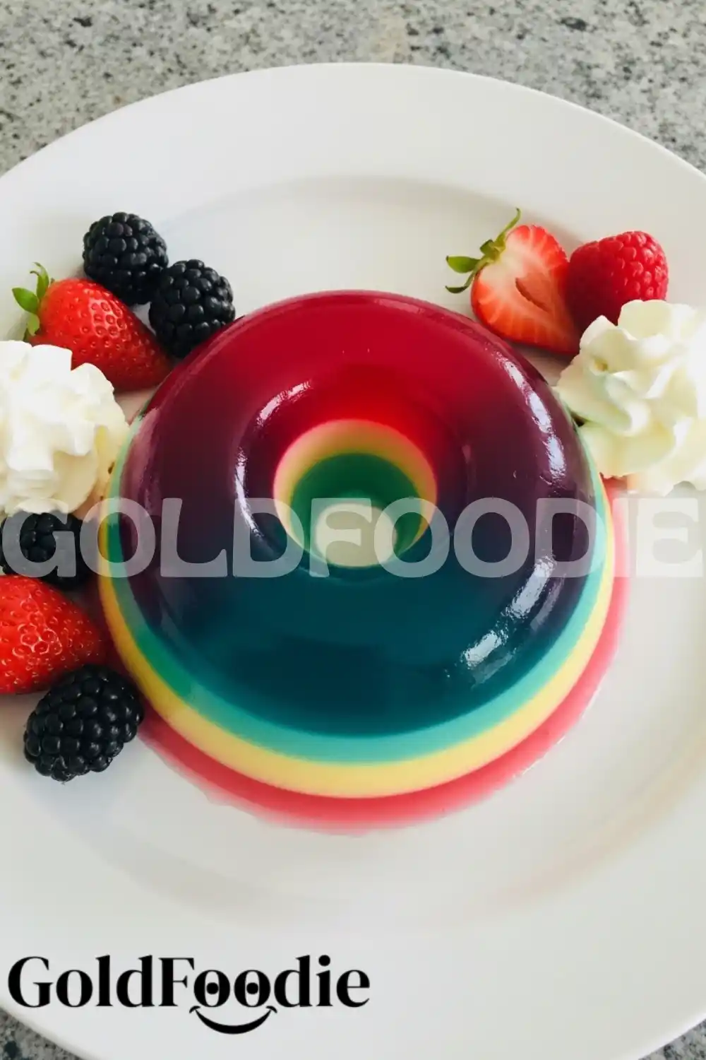 Smooth Layered Rainbow Gelatin Dessert