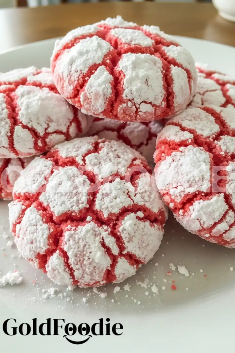 Soft Strawberry Cookies on Plate