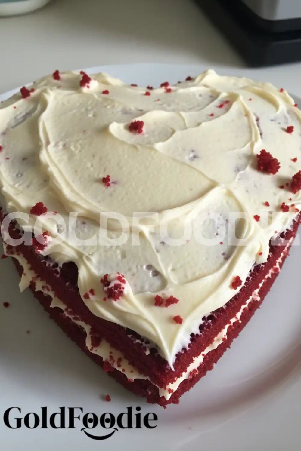 Spreading Cream Cheese Frosting on Red Velvet Cake
