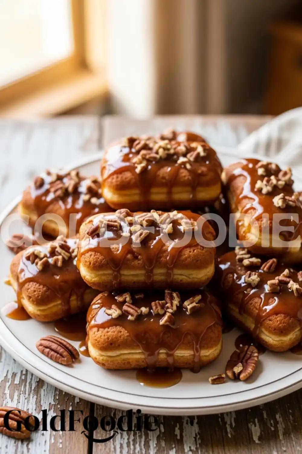 Stacked Maple Donut Bars with Pecans