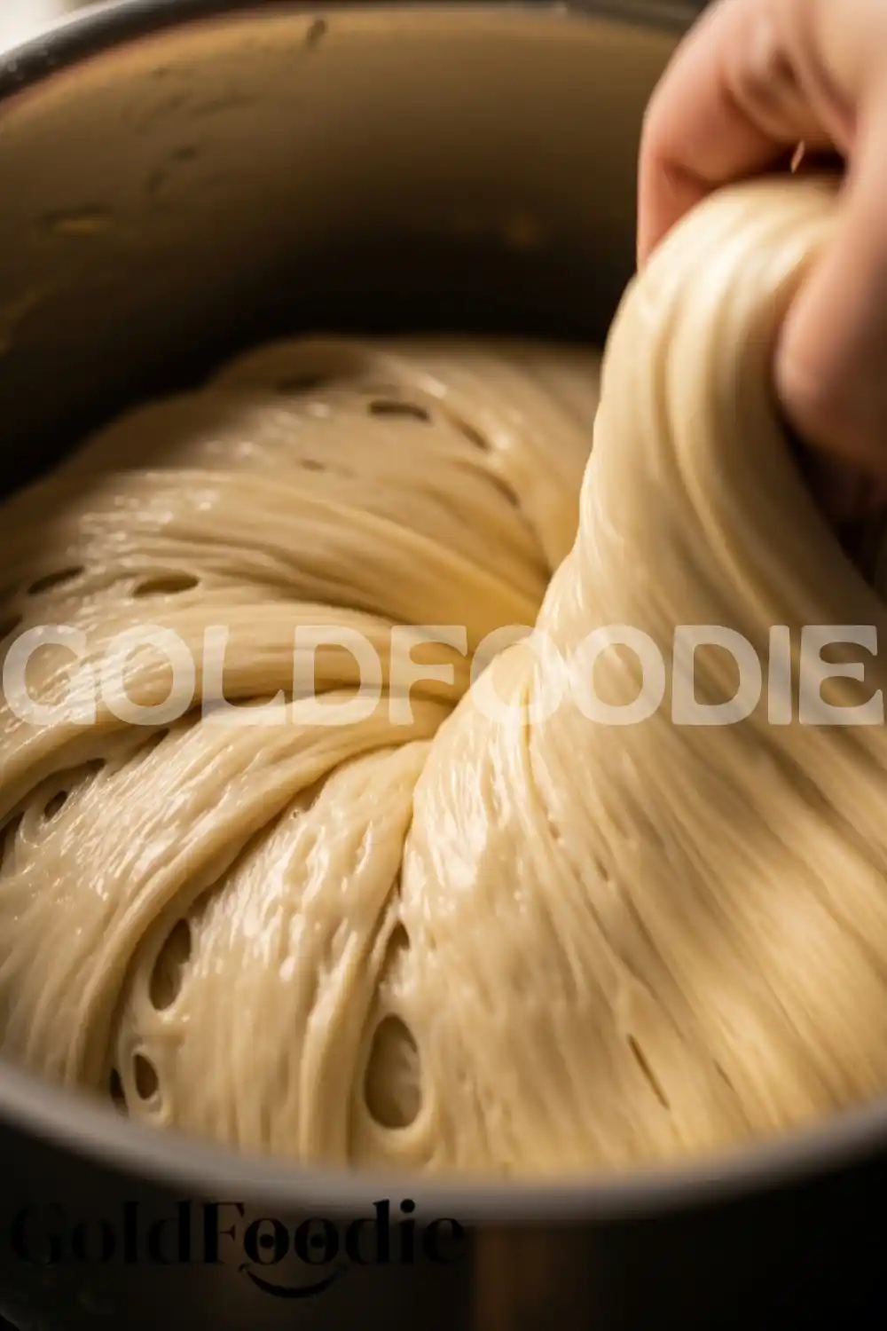 Stretching Fermented Kkwabaegi Dough
