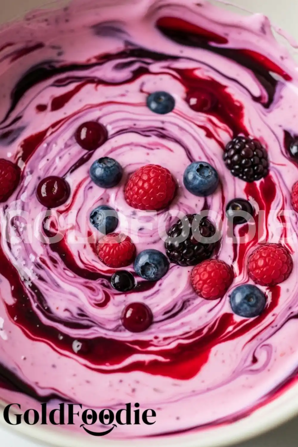 Swirled Berry Yogurt Mixture