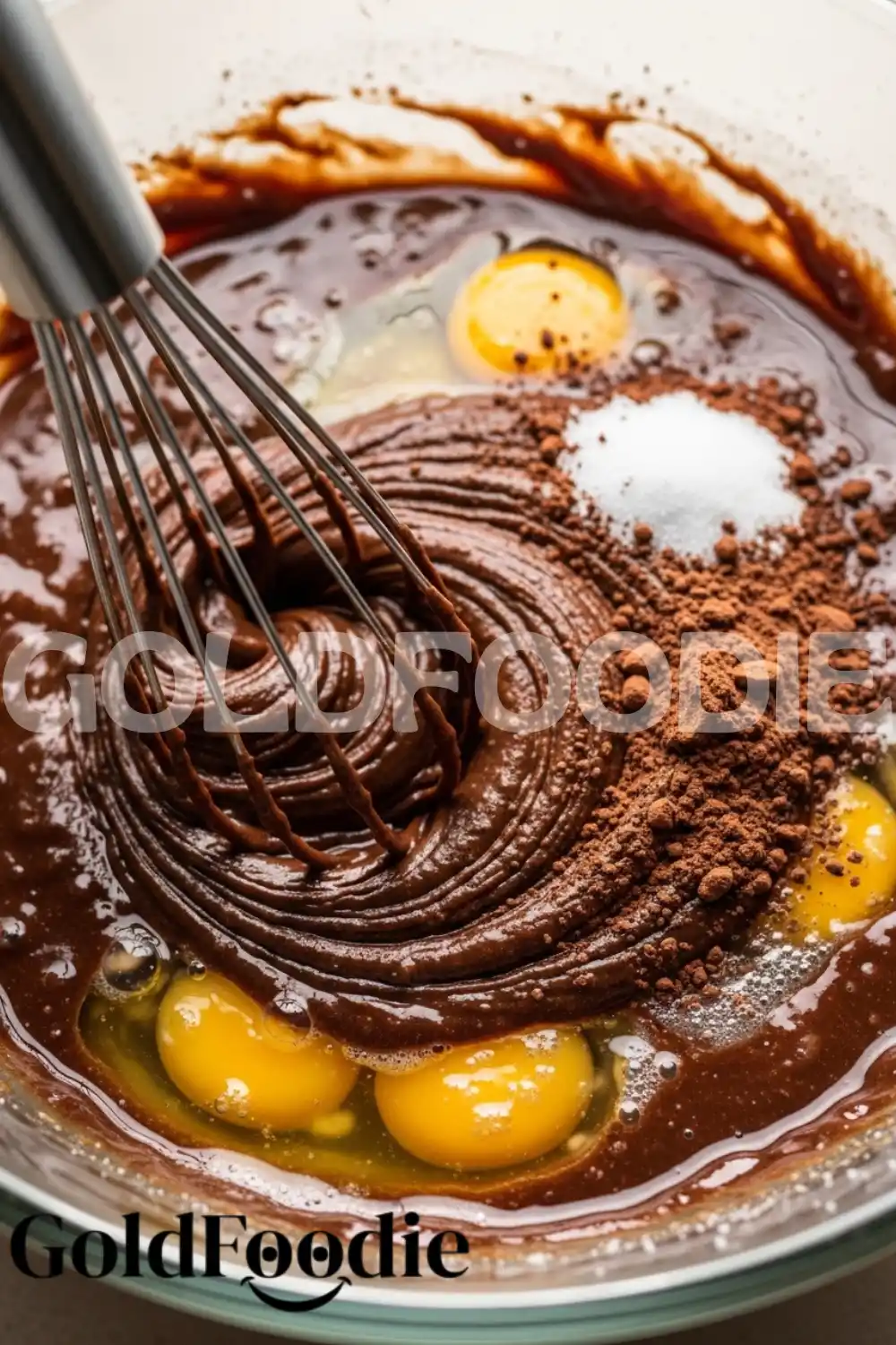 Whisking Brownie Batter with Protein Powder
