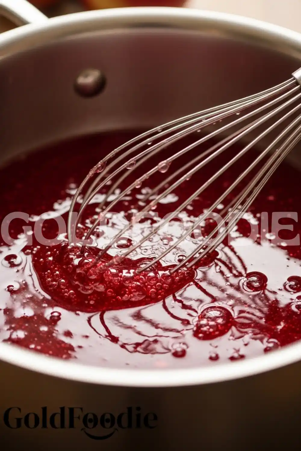 Whisking Pomegranate Gelatin Mixture