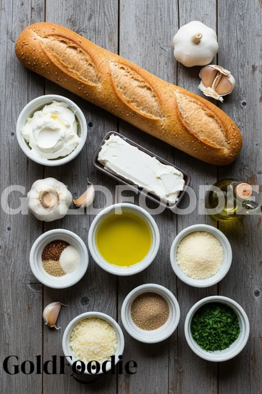 cream-cheese-garlic-bread-ingredients-overhead