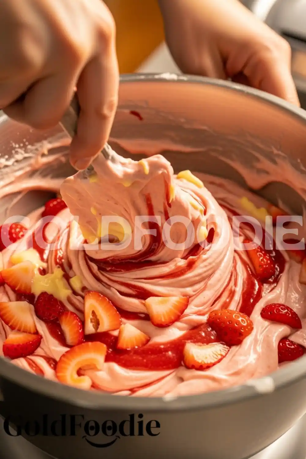mixing-strawberry-sheet-cake-batter