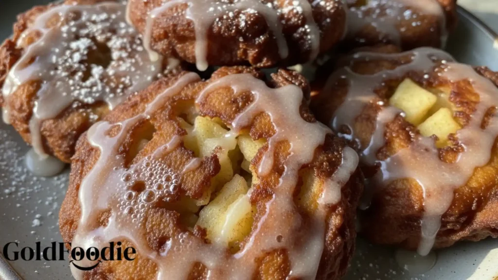 Glazed Apple Fritters Donuts