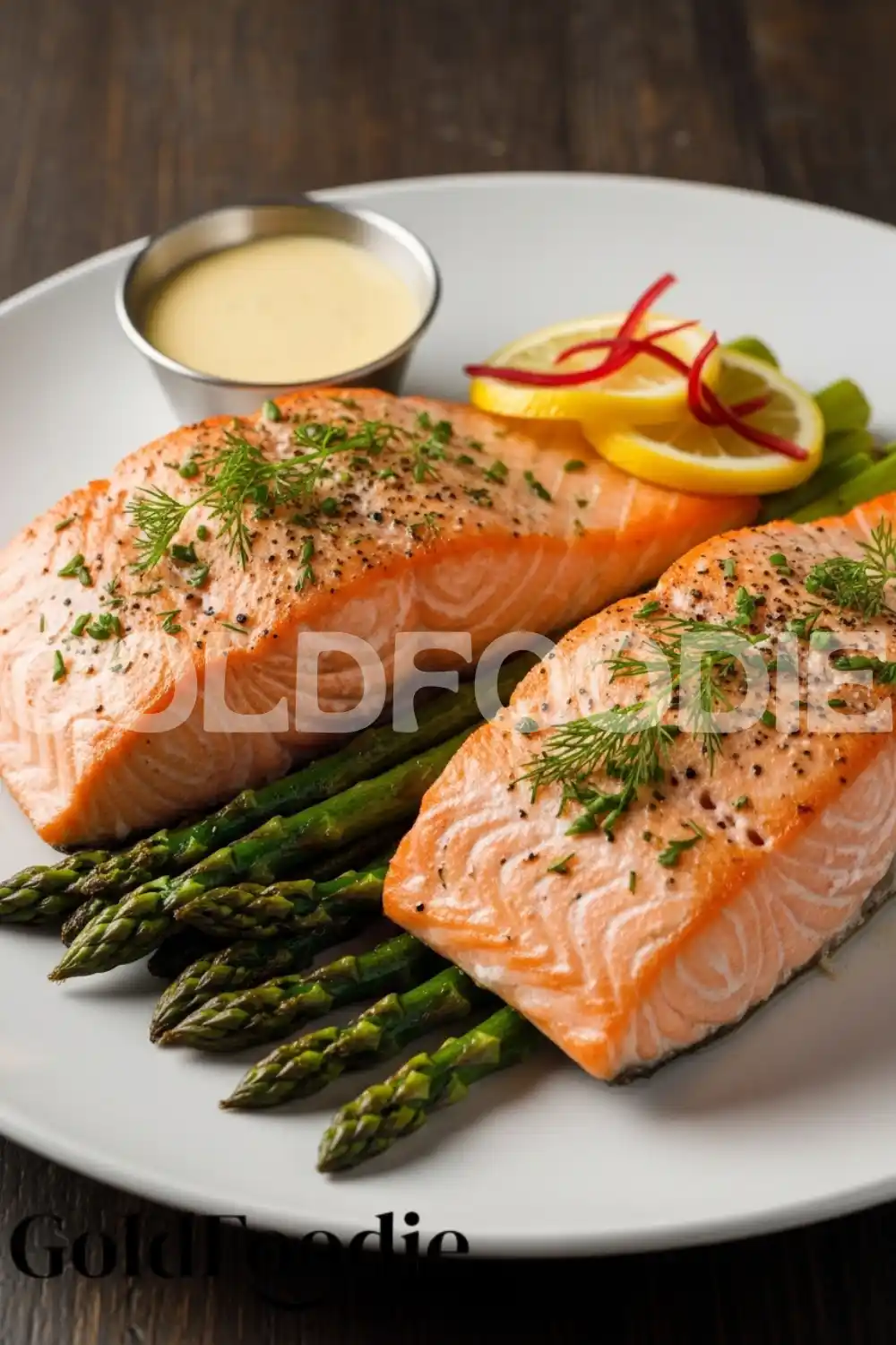 Baked Salmon with Asparagus and Creamy Sauce Baked Salmon with Asparagus and Creamy Sauce