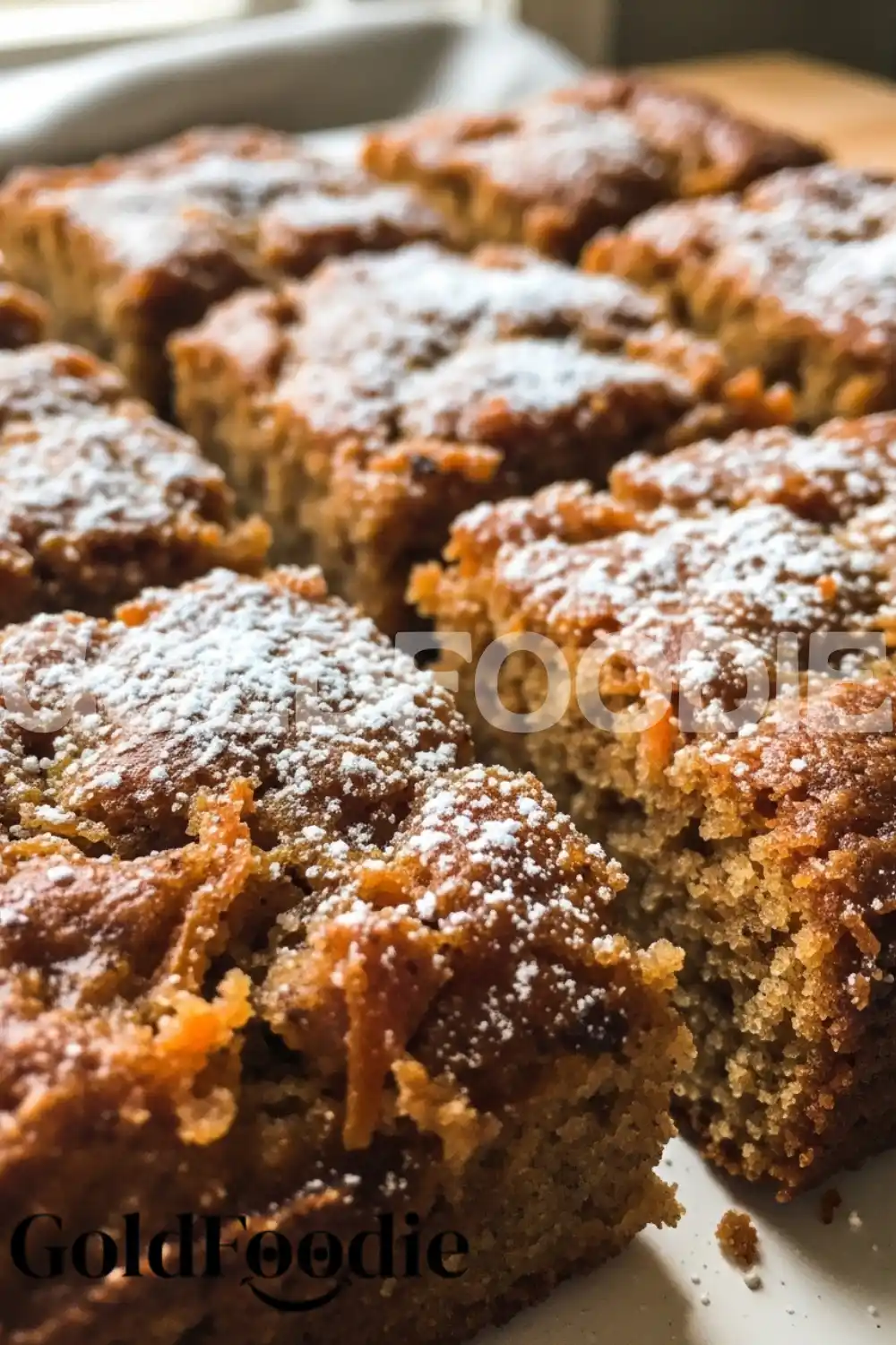 Carrot Cake Bars with Powdered Sugar