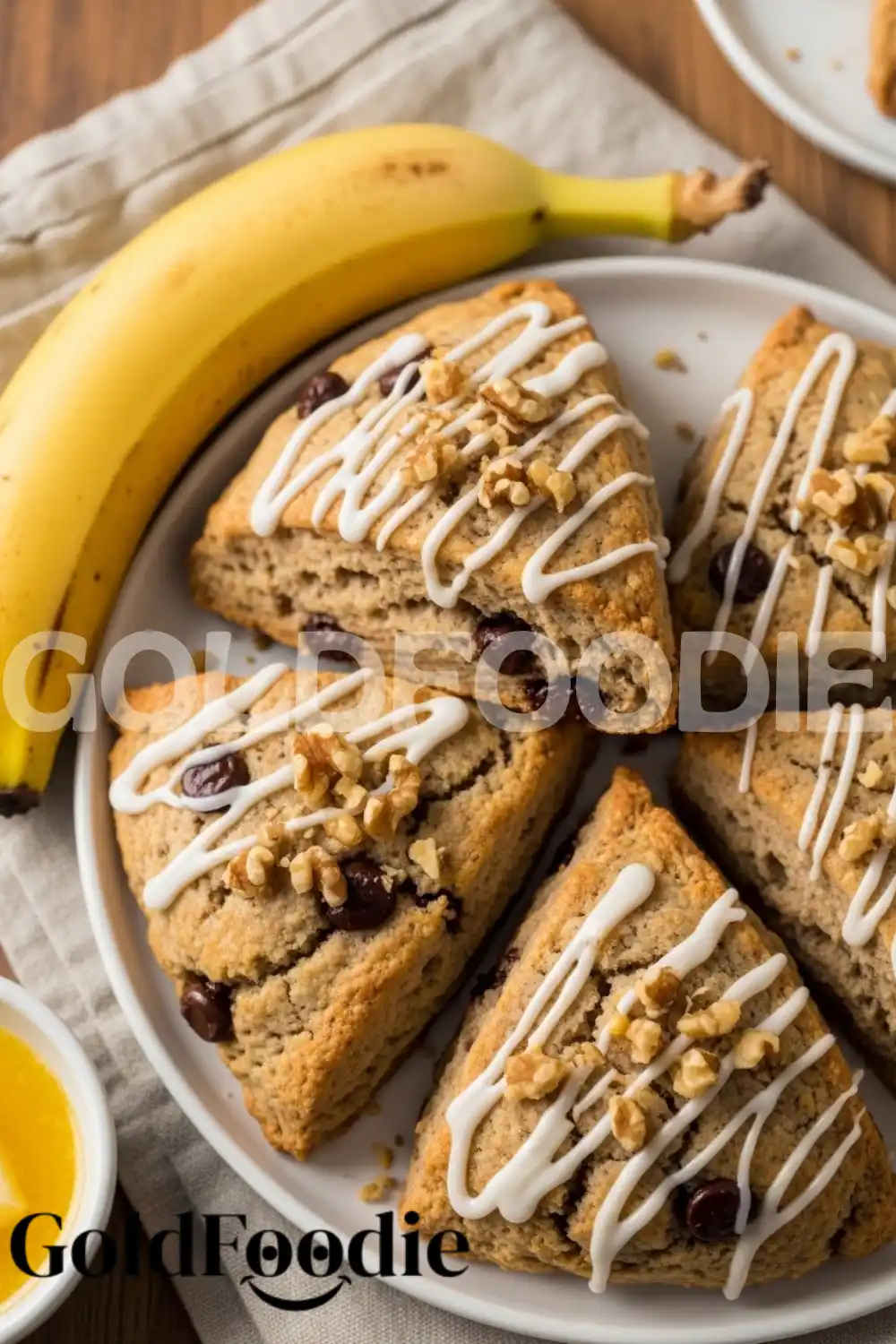 Chocolate Chip Banana Scones with Walnuts