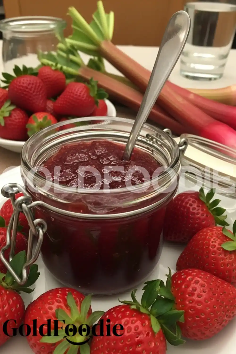 Close-up of Homemade Strawberry Rhubarb Preserve Close-up of Homemade Strawberry Rhubarb Preserve