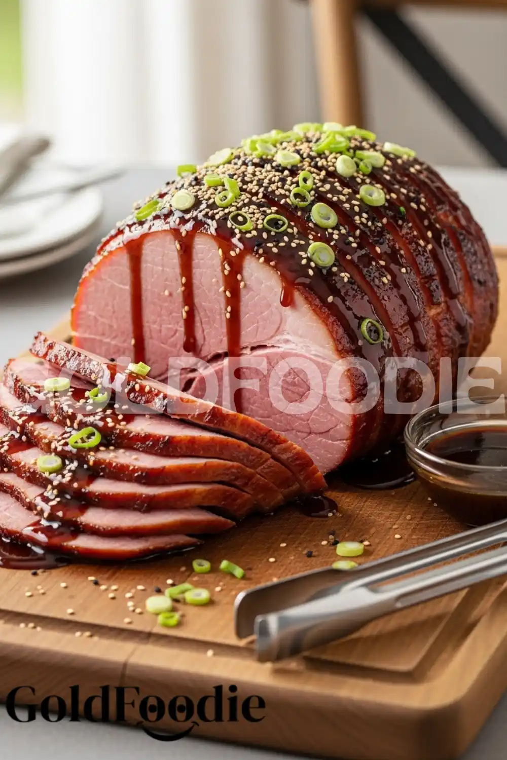 Close-up of Sliced Teriyaki Ham with Glaze Close-up of Sliced Teriyaki Ham with Glaze