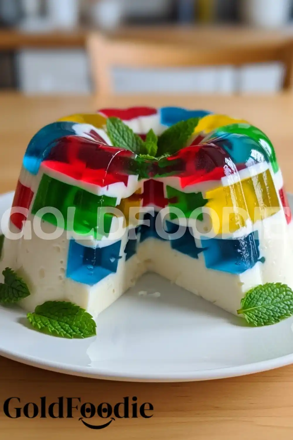 Festive Cathedral Window Gelatin with Mint