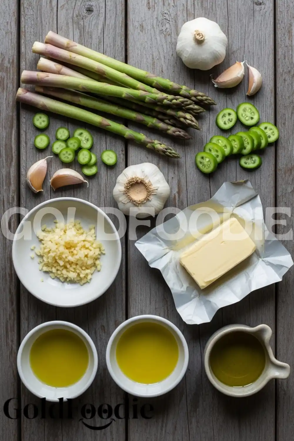 Garlic Butter Asparagus Orzo Ingredients